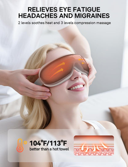 Heated Eye Massager - Compression Therapy for Eye Strain & Migraine Relief
