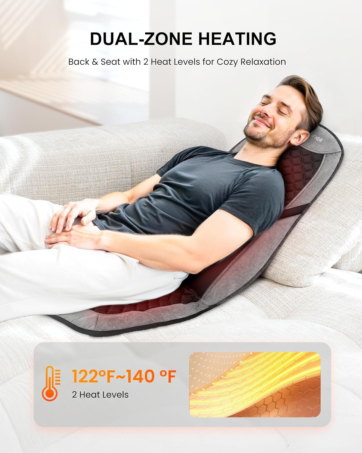 Shiatsu Back Massage Cushion with Heat - Office Chair & Car Back Support