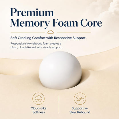 Cervical Neck Pillow for Side, Back & Stomach Sleepers, Contour Memory Foam Pillow for Neck Support, Ergonomic Cloud Pillow with Head Cradle, Shoulder Comfort & Washable Cooling Cover (White)