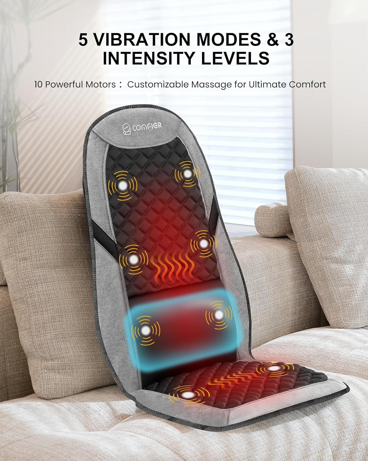 Shiatsu Back Massage Cushion with Heat - Office Chair & Car Back Support