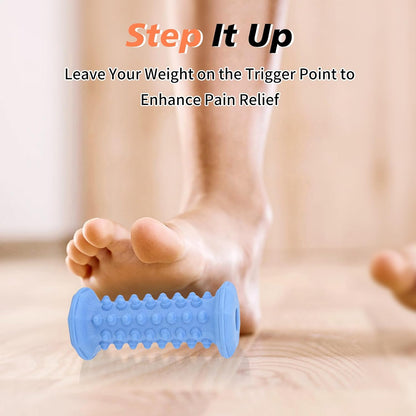 Blue Foot Massager Roller for Plantar Fasciitis, Arch Heel Pain Relief | Deep Tissue Massage for Feet, Calf, Arch and Heel Pain. for Plantar Fasciitis Relief, Home, Office and Travel Use