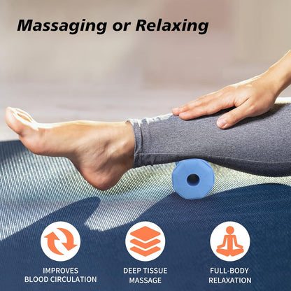 Blue Foot Massager Roller for Plantar Fasciitis, Arch Heel Pain Relief | Deep Tissue Massage for Feet, Calf, Arch and Heel Pain. for Plantar Fasciitis Relief, Home, Office and Travel Use