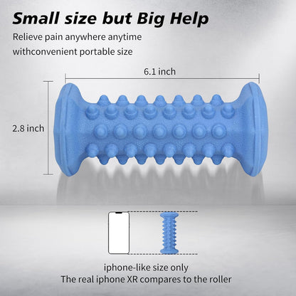 Blue Foot Massager Roller for Plantar Fasciitis, Arch Heel Pain Relief | Deep Tissue Massage for Feet, Calf, Arch and Heel Pain. for Plantar Fasciitis Relief, Home, Office and Travel Use